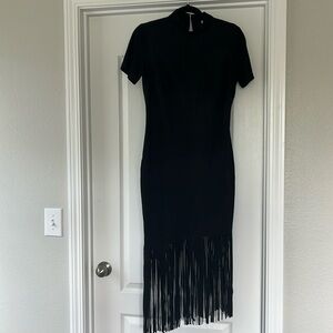 Size small women’s suede tassel dress in black. Worn twice. NY and Company.